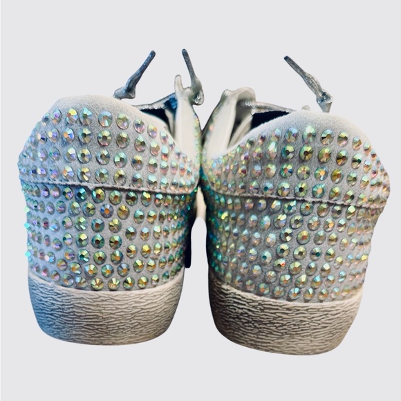 MiiM Rhinestone Sneakers Size 8.5 Gray White Lace Up Low Top Sparkle NEW - Picture 6 of 13